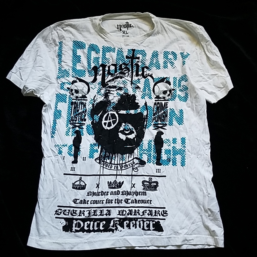 Nostic blue and black graphic tee size large